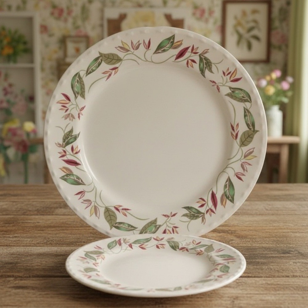 Thematie by Crooksville China Floral Salad & Bread Plate, Vintage USA Ceramics